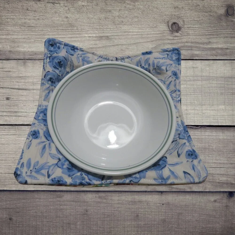Microwave Bowl Cozy, Reversible Floral Soup Bowl or Ice Cream Cozy